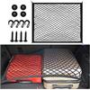 CGEAMDY Rete di carico posteriore per bagagliaio, universale, con 4 ganci, viti e fibbie, regolabile in altezza, elastica, per auto, furgoni, SUV, pick-up