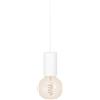 EGLO Pozueta 1 - Lampada a sospensione da appendere sopra il tavolo da pranzo, attacco E27 con cavo, in metallo bianco, lampada a sospensione con cavo, diametro 6,5 cm