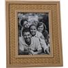 DRW Set di 2 portafoto per fotografia da 15 x 20 cm in legno dm e carta rattan in naturale 18 x 23 x 2 cm