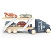 PROLUDIS GIOCATTOLI Speedy Monkey Trasportatore di Auto con 4 Auto in Legno