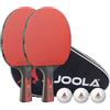 JOOLA Set da Tennis da Tavolo Duo Carbon 2 racchette da ping pong + 3 palline + 1 Borsa Portatile rosso/nero, 6 pz