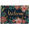Relaxdays Zerbino in Fibra di Cocco, 60 x 40 cm, Fiori Floreale Welcome, Tappeto Interni Esterni Antiscivolo, Colorato