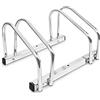 Relaxdays Stand Portabici per 2 Biciclette, Montaggio alla Parete e al Pavimento, Acciaio, HLP: 26 x 40 x 32 cm, Argento