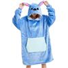 chuangminghangqi Coperta Morbida con Cappuccio Uomo Calda Felpa Coperta Gigante con Maniche Donna Unisex Adulti Plaid Indossabile da Divano con Oversize Tasca(Blau, S)
