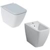 GEBERIT Sanitari Filo Muro Geberit iCon Square vaso rimfree bidet e coprivaso rallentato