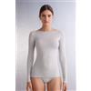 Intimissimi Maglia Manica Lunga In Modal Con Cashmere E Scollo A Barchetta Grigio Chiaro