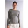 Intimissimi Maglia Manica Lunga In Modal Con Cashmere E Scollo A Barchetta Grigio