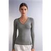 Intimissimi Maglia Scollo A V In Modal Ultralight Con Cashmere Grigio