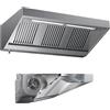 Allforfood Cappa autoaspirante a parete tipo snack in acciaio inox aisi 304 - filtri a labirinto - illuminazione al neon - portata m³/h 1050 - lunghezza cm 120 - profondità cm 70 - altezza cm 45 - potenza w 147 - motoventilatore mod. sdr 7/7