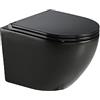 AQUORE WC BTW Genova Sospeso Nero Opaco | 10 Anni di Garanzia | Misure 370 x 490 x 360 mm