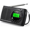 Tendak Radio Portatile FM/AM/SW, con Eccellente Ricezione Qualità del Suono, Tascabile Radio con Funzione di temporizzazione, Radio Portatili con Schienale con supporto