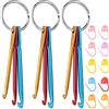 TIESOME 9 portachiavi uncinetto 3/4/5 mm, kit portatili con 10 spilli colorati, pennarelli, fibbie e strumenti per lavori a maglia