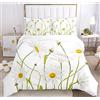 IUNTWEIE Set Copripiumino Matrimoniale 240x220, Motivo Margherita Floreale 3D Biancheria da Letto Per Bambini E Adulti 1 Copripiumino 240 x 220 cm + 2 federe 50 x 75 cm
