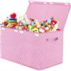 VERONLY Scatole Portagiochi Bambini,Scatole Portaoggetti con Coperchio 83L Porta Giochi Bambini Contenitori Pieghevole per Giocattoli, Vestiti, Libri, Guardaroba (Rosa)