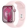 APPLE Watch Series 9 GPS + Cellular, Cassa 45 mm in alluminio rosa con Cinturino Sport confetto - M/L