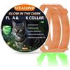 WEALLIN Luminoso Collare Antiparassitario per Gatti, Collare Antipulci per Gatti Regolabile e Impermeabile, Protezione Efficace per 8 Mesi per Gatti di Piccola Taglia, Medio e Grand, Arancione 2pz