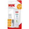 NUK 10256396 - Set per l'igiene orale dei bambini, composto da dentifricio all'aroma di mela-banana e spazzolino da dito, privo di BPA