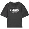 Freddy T-shirt mélange comfort fit corta con stampa a contrasto