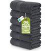 Utopia Towels - Set Di 6 Asciugamani Di Lusso, (41 x 71 CM) 100% Cotone Filato Ad Anello, Leggeri e Altamente Assorbenti Per il Bagno, i Viaggi, il Campeggio, l'hotel e La Spa (Grigio)