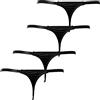 Faringoto Tanga da uomo e G Strings Biancheria intima da uomo a vita bassa Solid Slip, 4 nero, M
