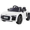 COLIBRI Auto Elettrica per Bambini Audi R8 Spyder Bianca - Radiocomando 2,4 GHz 12V