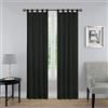 Pairs to Go Montana Tende Decorative Moderne per Finestra con Passanti per Camera da Letto o Soggiorno (Doppio Pannello), Cotone, Nero, 30 x 63, 2 unità