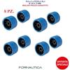 FORNAUTICA 8 RULLI LATERALI CARRELLO BLU Ø 120x75 FORO 15MM BARCA RULLO LATERALE TRASPORTO