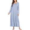 Ekouaer Camicia da Notte da Donna Maniche Lunghe Invernale Abito da Casa Indumenti da Notte Larghi, Grigio, M