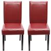 Mendler Set 2X sedie Littau Ecopelle Sala Pranzo 56x43x90cm Rosso Piedi Scuri
