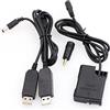 HangTon Doppio USB EN-EL14 Dummy Battery DC Accoppiatore EP-5A per Nikon D5100 5200 5300 DSLR fotocamera