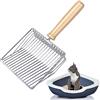Wubushan Paletta per Lettiera Gatto, Paletta Lettiera Gatto Metallo, con Manico in Legno, Distanza dei Fori 7 mm, Paletta per Lettiera Gattoper Maggior Parte dei Ti pi Lettiera Gatti