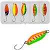 LICHUANUK Fishing Set di 5 Pezzi di Esche per La Pesca alla Trota, Cucchiaini da Pesca Esche Artificiali Spinning per Trota, Persico,Luccio Spoon Kit - Trout Spoon Kit con Scatola
