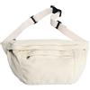 Micmores Marsupio a tracolla per donne e uomini, marsupio grande con cinghia regolabile per allenamento, viaggi, sport, corsa, Bianco sporco, Large, Borsa a tracolla