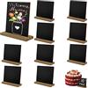 VKY Mini Lavagna Piccola 10 Pezzi，13 x15cm Mini lavagne in Legno con Base, Mini Lavagnette Cancellabili per Feste di Compleanno e Cibo/Buffet