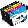 Hookink 503XL Cartucce Compatibil per Cartucce Epson 503XL 503 XL per Expression Home XP-5200 XP-5205 Workforce WF-2960 WF-2965 (4-Pezzi, Nero Ciano Magenta Giallo)