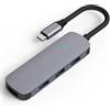 MMOBIEL Hub Porta Adattatore da USB-C a 4x USB-A - Splitter Hub USB 4 in 1 - 5Gbps 4 Porte Hub USB 3.0 Compatibile con Macbook, iPad, Dell XPS, Samsung e Altro - Divisore USB Hub - Alluminio