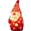 Konstsmide Babbo Natale in acrilico, 40 diodi a luce bianca calda, 24 V, esterno (IP44), cavo bianco, 6243-103