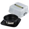 Zenker Bake, Click & Go 24 Teglia con cappuccio - Ø 24 x 8 cm - Teglia da forno con coperchio coordinato per il trasporto diretto - Stampo per torte per cottura e trasporto
