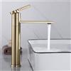 SHANFO Rubinetto Bagno Lavabo girevole a 360°, Rubinetti Bagno Oro Spazzolato, Miscelatore Lavabo Bagno Alto, Monocomando Fredda e Calda Regolabile