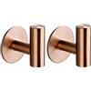 YUET 2 Pezzi Ganci Portasciugamani Adesivi in SUS 304 Acciaio Inox Rotondo Gancio Appendiabiti da Parete Autoadesivo per Cucina e Bagno Asciugamani Muro Accappatoio Accessori (Oro rosa)