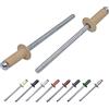 Marcopol Confezione da 100 rivetti ciechi verniciati, 3,2 x 8 mm, testa a cupola, DIN 7337, rivetti in alluminio e mandrino in acciaio, rivetti pop (100, beige RAL 1001)