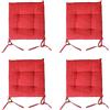 INTRECCI Set Cuscini Copri Sedia Cucina Imbottiti più Colori con Lacci 4 Punti Prodotto Italiano Quadrati 40 X 40 Cm con Lacci (Set 4 Pezzi, Rosso Melange)