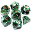CREEBUY, Set di dadi poliedrici bianchi e verdi per dungeon e dragons, D&D pathfinder, set di 7 dadi per giochi di ruolo