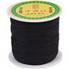 PH PandaHall PandaHall - Cordoncino di nylon intrecciato setoso cinese, per nodi Shamballa, macramè, perline per braccialetti dell'amicizia Kumihimo, macramè, 137 metri, 0,5 mm, colore: nero