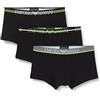 Emporio Armani Underwear 3-pack Trunk Mixed Waistband, Boxer in Confezione da 3, Uomo, Nero (Black/Black/Black), S