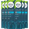 Veet Men Crema Depilatoria da Uomo Total Pro per Pelli Sensibili Idratante e Profumata con Spatola per Applicazione e Rimozione Crema - 6 Flaconi da 200ml