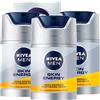 Nivea Men Skin Energy Crema Idratante Pelle Rivitalizzante con Coenzima Q10 e Caffeina - 3 Flaconi da 50ml