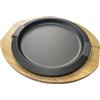 IMPERIAL INOX Professional think piatto a servire ghisa Ø cm 31 con vassoio legno cm 37x32,8