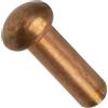 AERZETIX - Set di 50 rivetti in rame Ø2x6mm con testa semitondo - rivetto a testa bombata - rivetto pieno/rivetto a pressione - DIN 660 - C48021