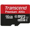 Transcend TS16GUSDCU1 Scheda di Memoria MicroSDHC da 16 GB senza Adattatore, Classe 10 U1